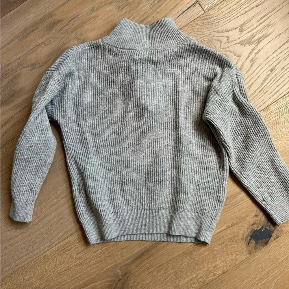 GAP Ribbed Turtleneck Sweater Gray 3T